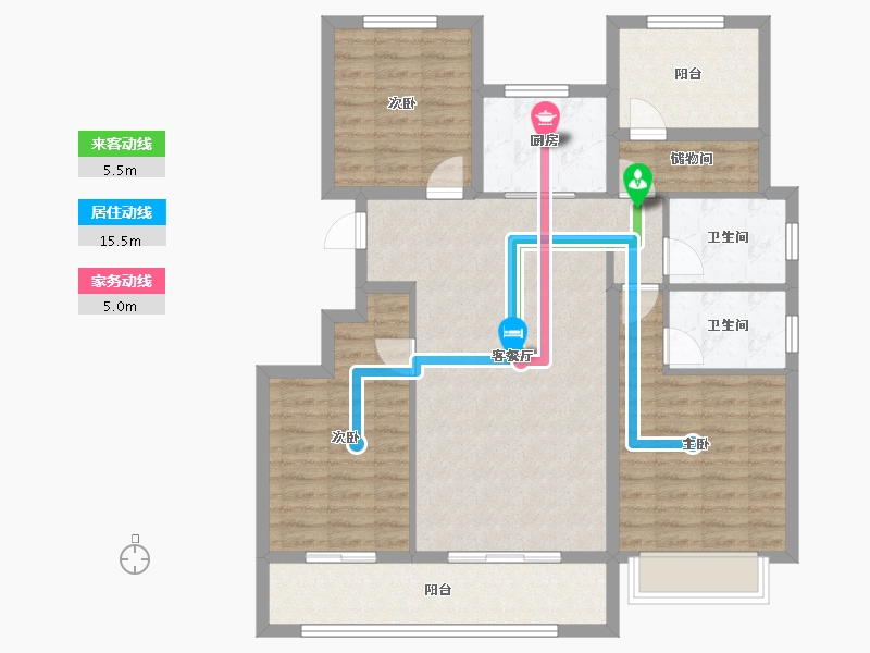 安徽省-马鞍山市-姑溪晓著-104.00-户型库-动静线