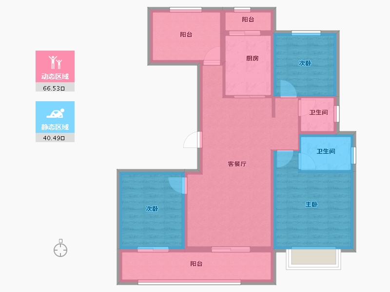 安徽省-马鞍山市-中梁时代江来-95.21-户型库-动静分区