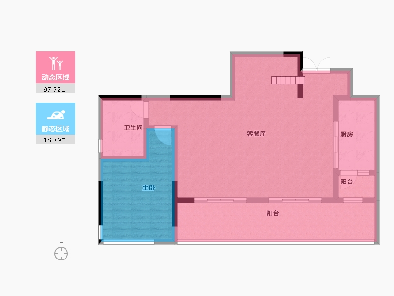 重庆-重庆市-新鸥鹏巴川郡-105.60-户型库-动静分区