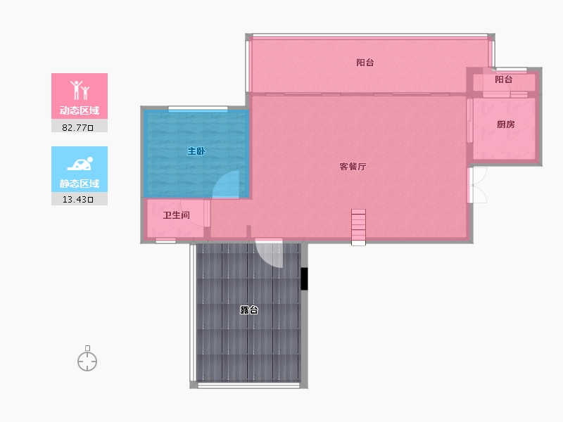 重庆-重庆市-新鸥鹏巴川郡-110.01-户型库-动静分区