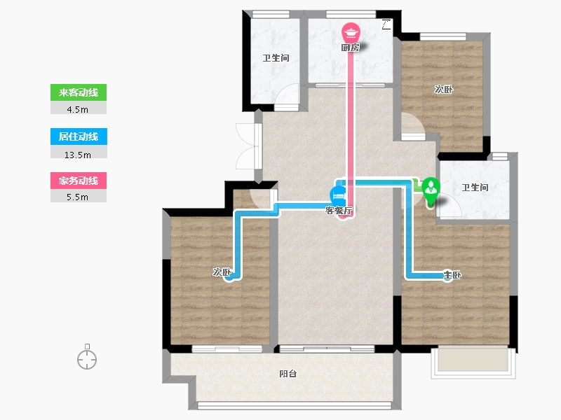 山东省-聊城市-冠县民生·城市领秀-98.86-户型库-动静线