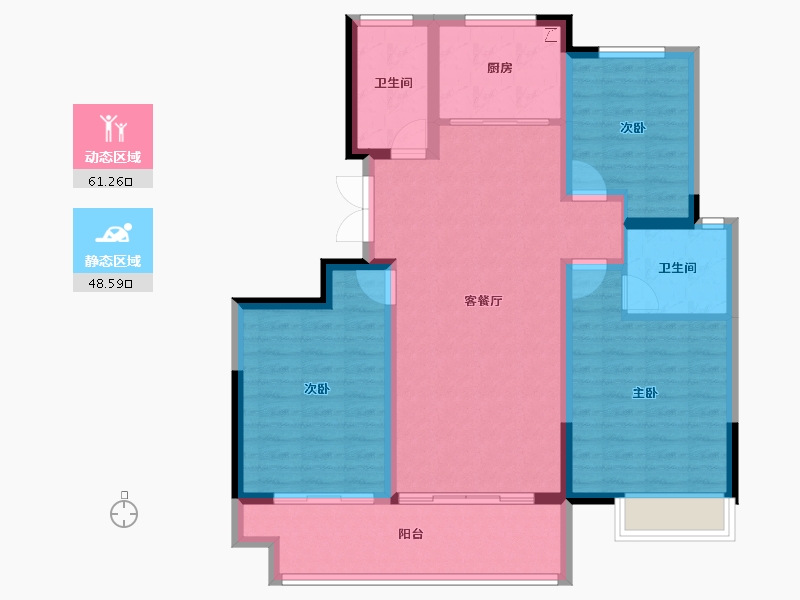 山东省-聊城市-冠县民生·城市领秀-98.86-户型库-动静分区