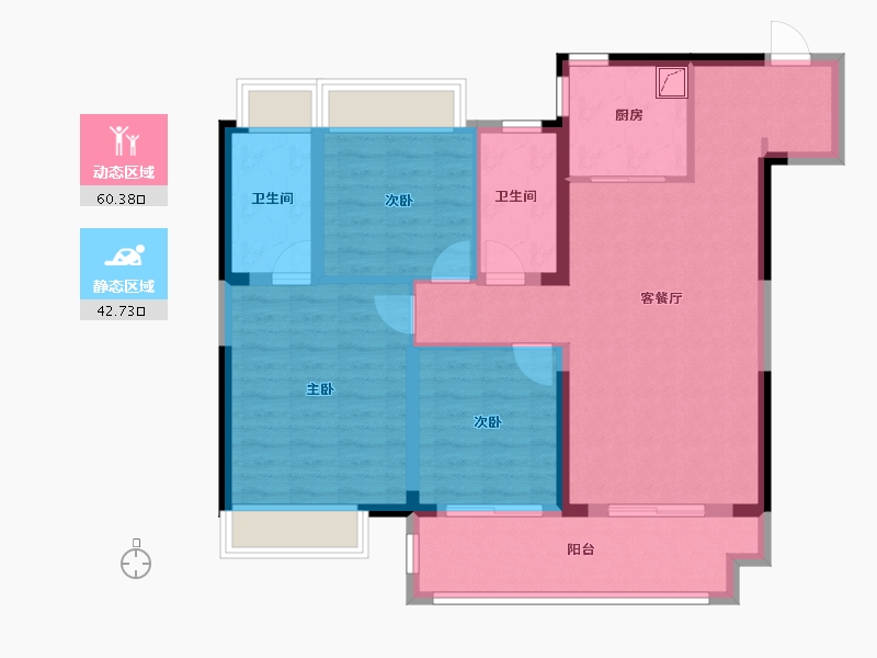 江苏省-镇江市-镇江金地·四季风华-92.00-户型库-动静分区