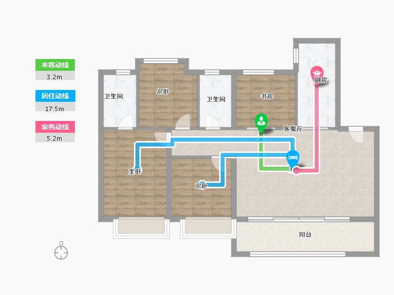 江苏省-南京市-颐居·华发颐和四季府-102.40-户型库-动静线