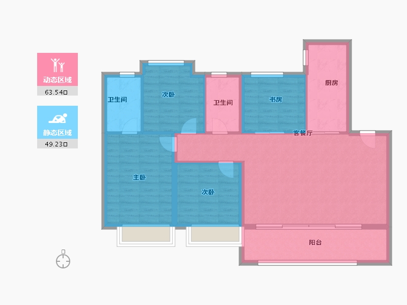 江苏省-南京市-颐居·华发颐和四季府-102.40-户型库-动静分区