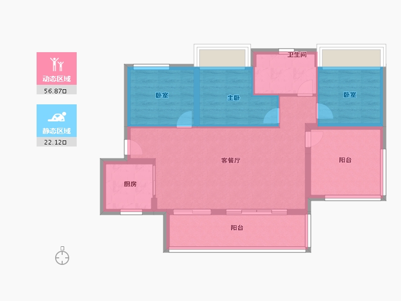 广东省-湛江市-铭鹏福璟-70.40-户型库-动静分区