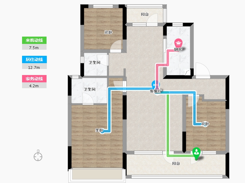 山东省-青岛市-国信溪地美岸-100.29-户型库-动静线