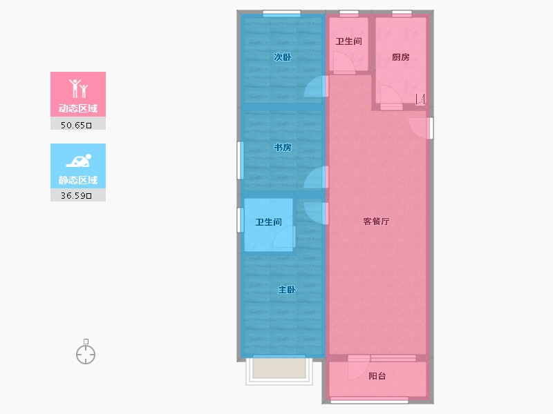 河北省-邢台市-邢台东城天骄-76.92-户型库-动静分区