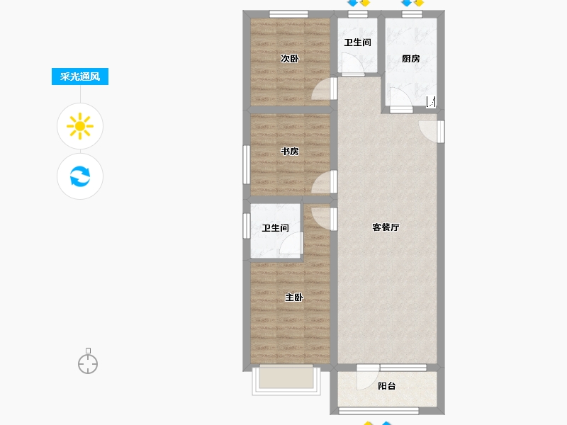 河北省-邢台市-邢台东城天骄-76.92-户型库-采光通风