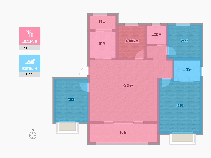 安徽省-马鞍山市-中梁时代江来-103.21-户型库-动静分区