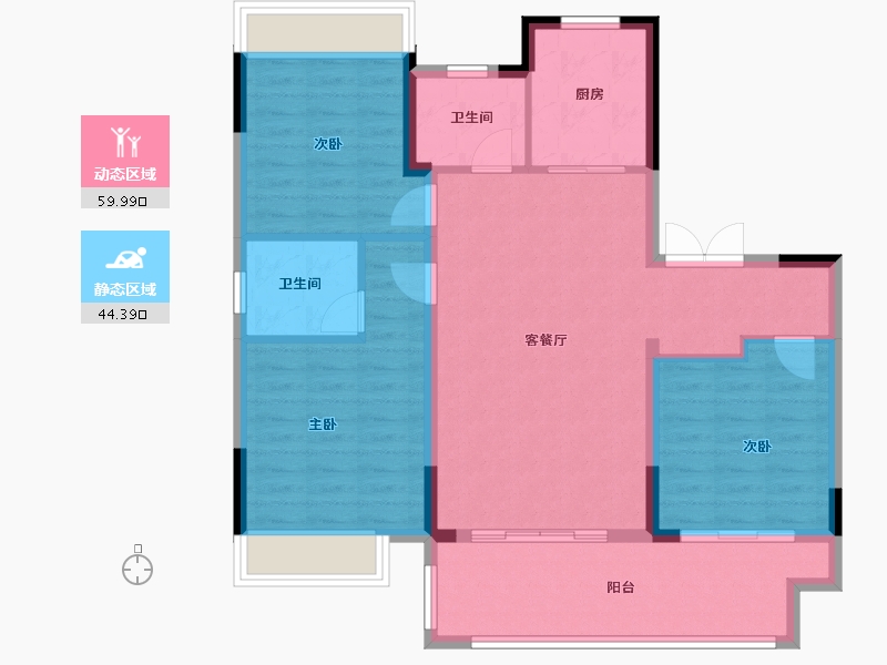 江苏省-镇江市-朱方·崇实里-94.41-户型库-动静分区