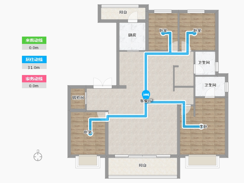 湖南省-长沙市-万科松湖天地-120.95-户型库-动静线