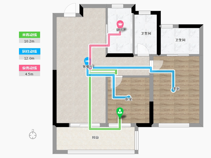 江苏省-常州市-路劲金东方玖园-74.98-户型库-动静线