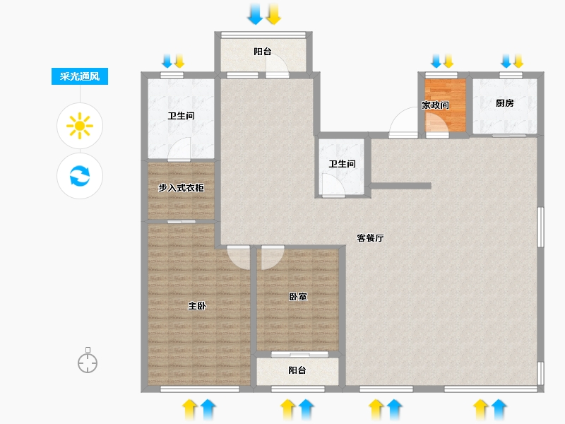 山东省-青岛市-海信松山居-176.00-户型库-采光通风