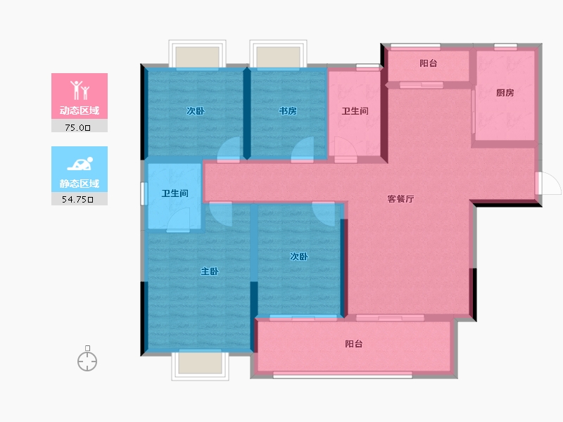 湖南省-长沙市-国欣向荣广场-116.32-户型库-动静分区