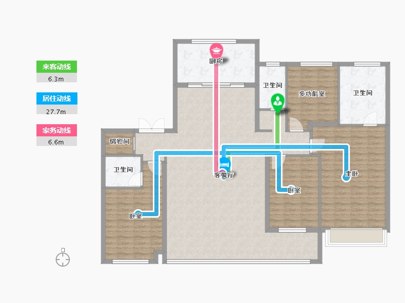 湖南省-长沙市-万科松湖天地-154.41-户型库-动静线