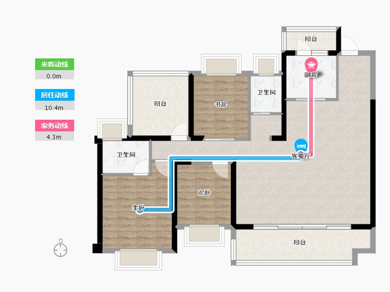 贵州省-贵阳市-贵阳天阶万达广场-109.13-户型库-动静线