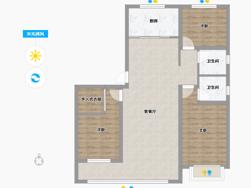 河北省-邢台市-内丘诚园-88.22-户型库-采光通风