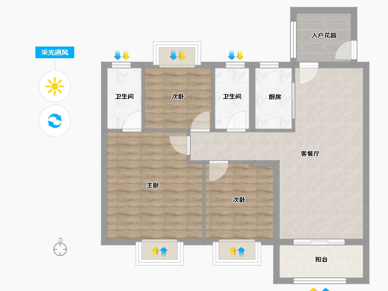 广东省-珠海市-实地紫藤公馆-81.08-户型库-采光通风