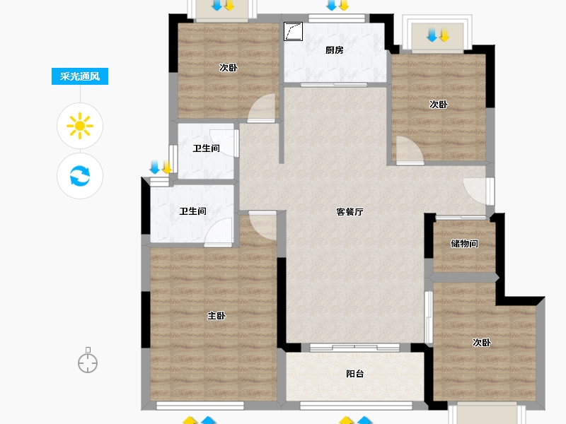 福建省-莆田市-建发文著-94.40-户型库-采光通风