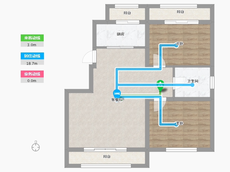 山东省-烟台市-福禄山庄-69.88-户型库-动静线