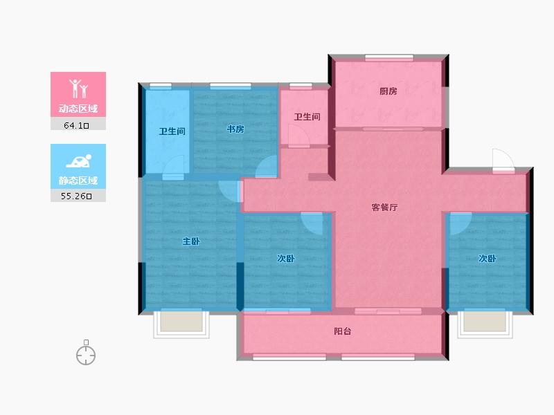 山东省-济南市-市中国岳城-107.37-户型库-动静分区