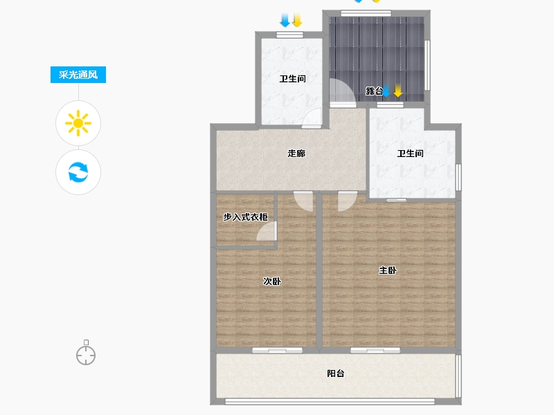 浙江省-绍兴市-万达建设春和璟明-128.00-户型库-采光通风