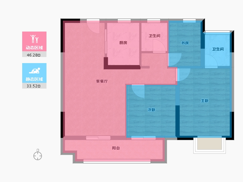 江苏省-南通市-晟园-71.20-户型库-动静分区