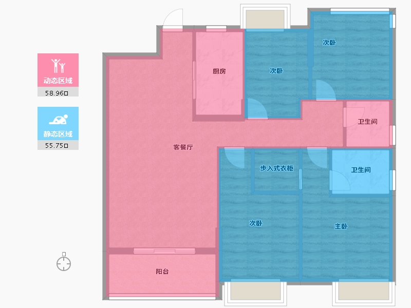 福建省-福州市-凯佳江南江南里-104.00-户型库-动静分区