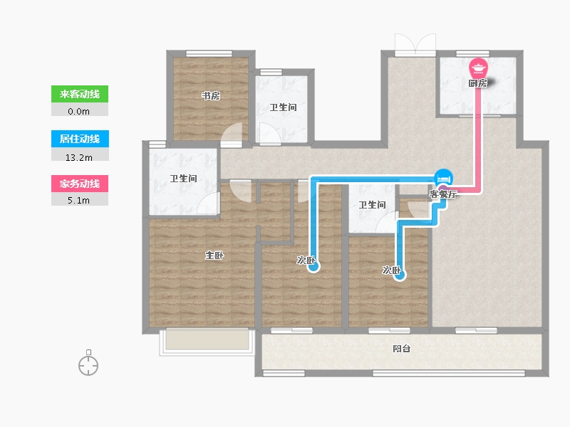 浙江省-绍兴市-万达建设春和璟明-140.00-户型库-动静线