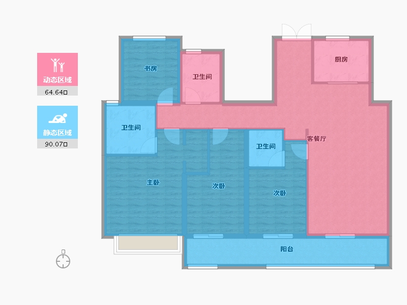 浙江省-绍兴市-万达建设春和璟明-140.00-户型库-动静分区