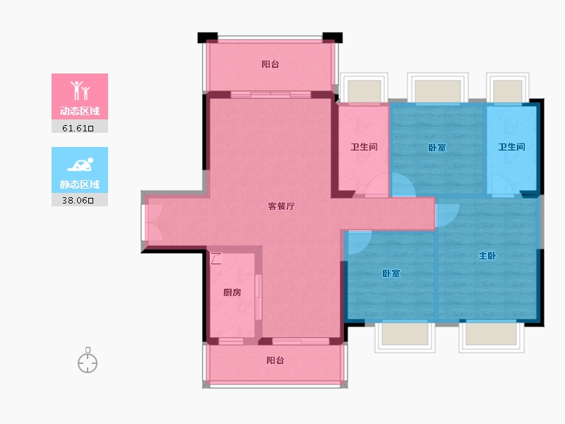 广东省-惠州市-鑫洲湖心岛1号-89.10-户型库-动静分区