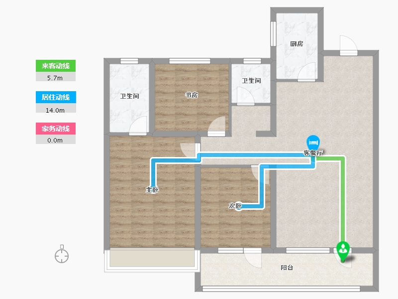 山东省-济宁市-龙城坤园-104.00-户型库-动静线