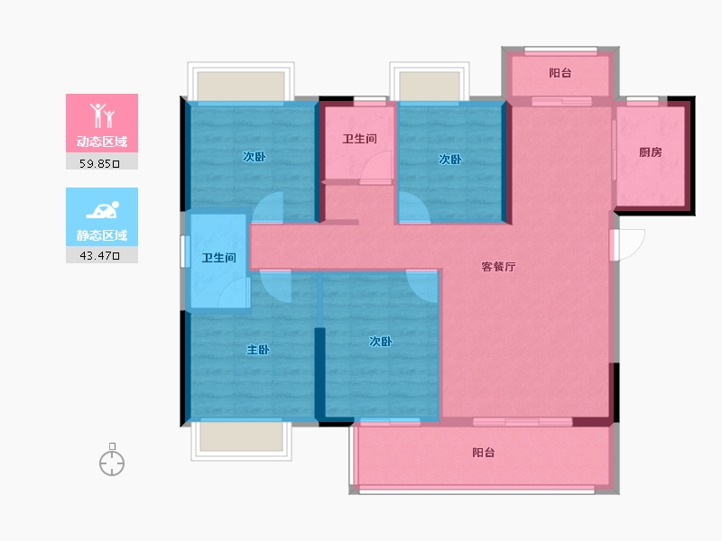 福建省-泉州市-菁华右文府-92.80-户型库-动静分区