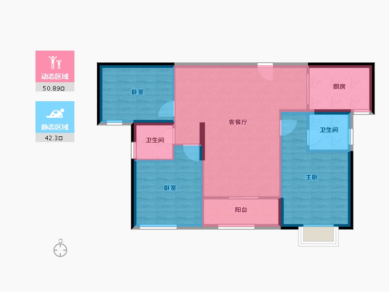 福建省-厦门市-联发保利臻樾-84.18-户型库-动静分区