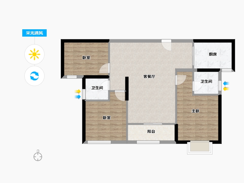 福建省-厦门市-联发保利臻樾-84.18-户型库-采光通风