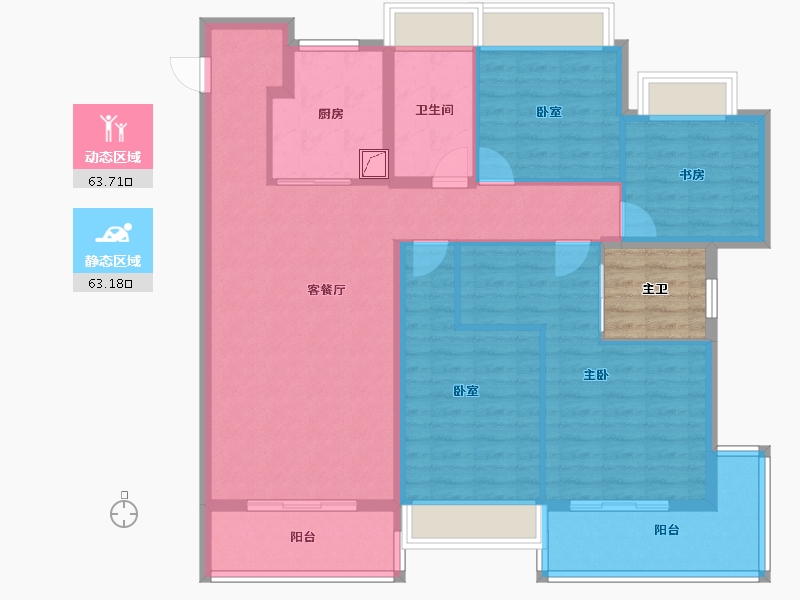 江苏省-苏州市-湖西银座-118.60-户型库-动静分区