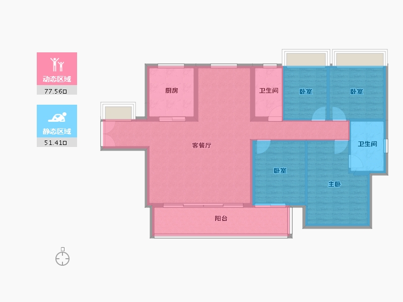 广东省-东莞市-华润置地中心·润府-117.28-户型库-动静分区