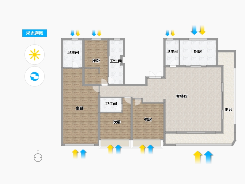 浙江省-绍兴市-元垄望品-217.79-户型库-采光通风