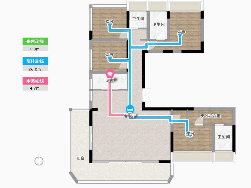 四川省-绵阳市-长虹城云麓-125.66-户型库-动静线