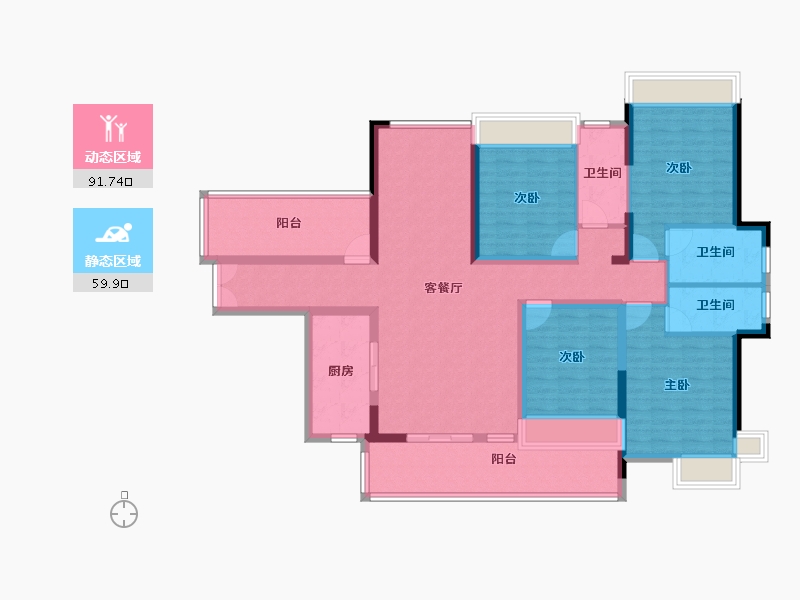 广东省-河源市-江城华府-134.59-户型库-动静分区