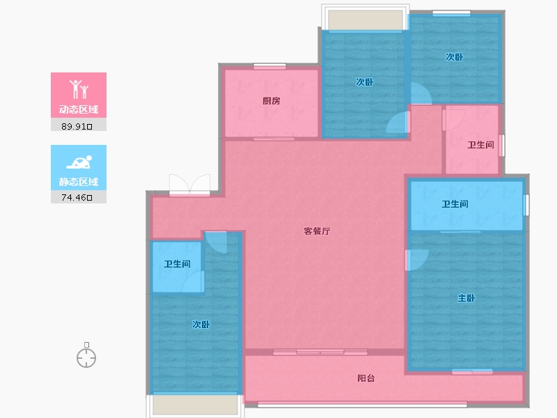 浙江省-绍兴市-元垄望品-149.67-户型库-动静分区