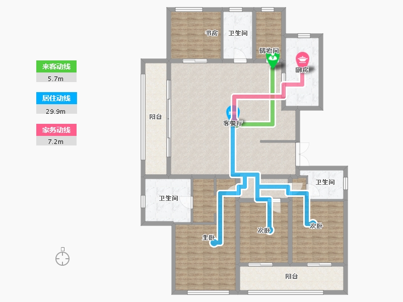 浙江省-绍兴市-元垄望品-166.21-户型库-动静线