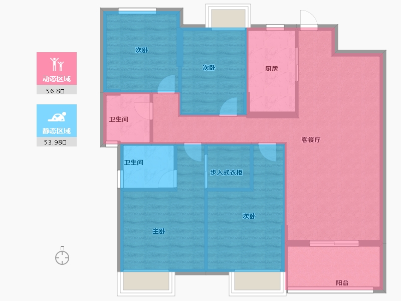 福建省-福州市-凯佳江南江南里-100.00-户型库-动静分区