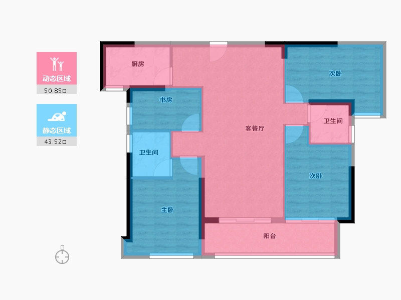 福建省-泉州市-华创和璟园-84.80-户型库-动静分区