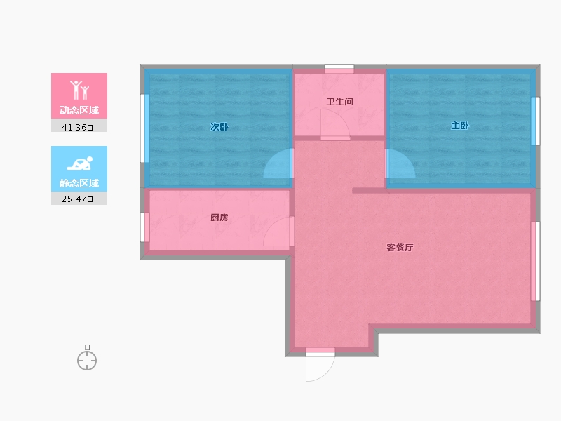 山东省-烟台市-凯润滨河城-60.51-户型库-动静分区