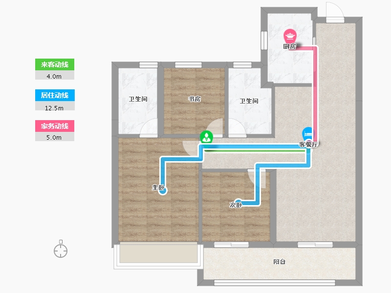 浙江省-绍兴市-锦上-76.00-户型库-动静线