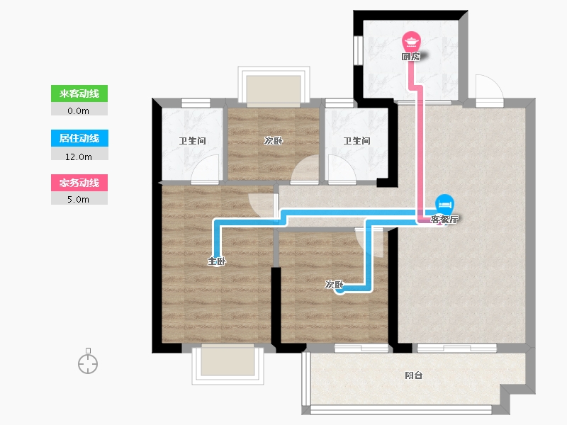 福建省-泉州市-菁华右文府-71.20-户型库-动静线