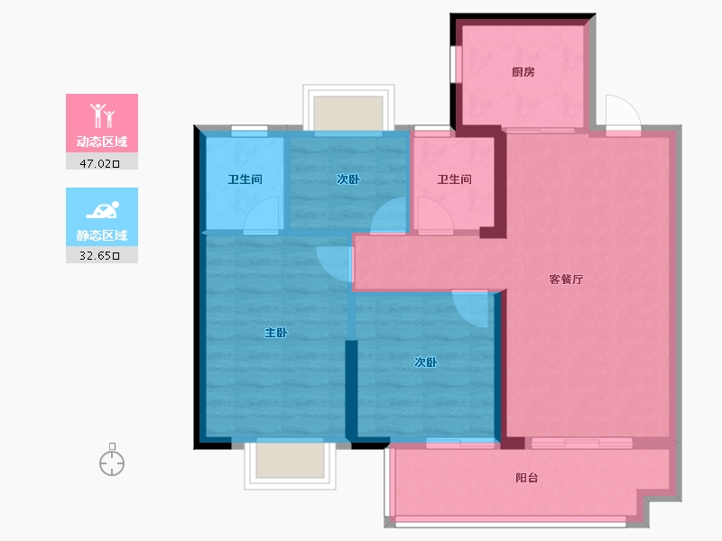 福建省-泉州市-菁华右文府-71.20-户型库-动静分区