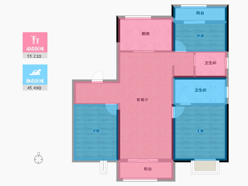 山东省-济南市-市中国岳城-89.83-户型库-动静分区